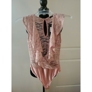 Fashion Ruffle and Lace Bodysuit New with tags Sm